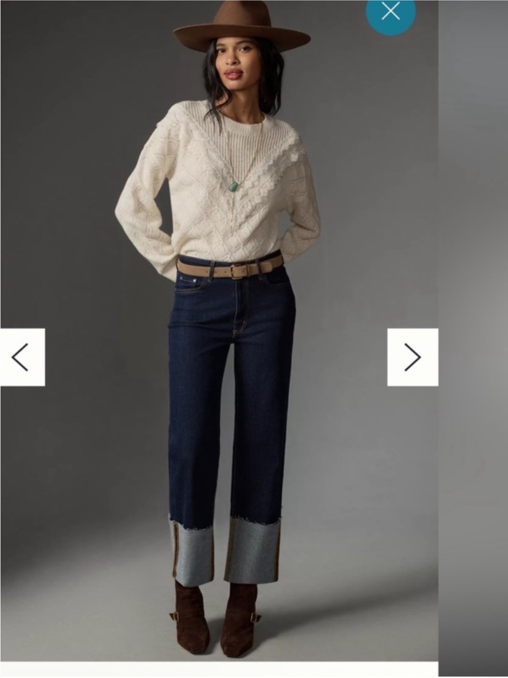Anthropologie Pilcro Scotty Cuffed High-Rise Straight-Leg Jeans Sz 30